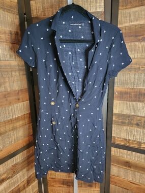 Abercrombie & Fitch Navy Shirt with White Diamond Motif